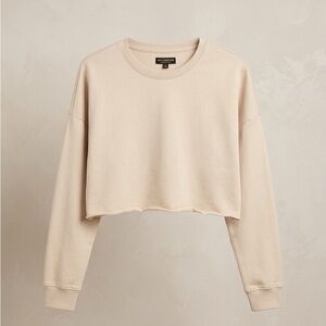 naked wardrobe Cropped Crewneck Sweatshirt - Beige